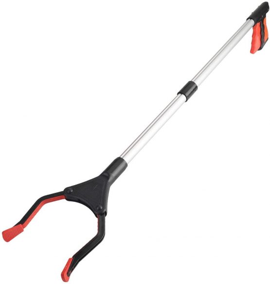 Litter Picker, 32" Foldable Long Arm Mechanical Grabber Reacher Grab & Grip Rubbish Pick Up Hand Pick-Up, Lightweight Extender Gripper Tool Handy Assist Reaching Aid (Blue)