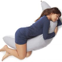 Niimo Pregnancy Pillow for Sleeping XXL Multifunctional Cushion for Nursing Breastfeeding Baby and Maternity Full Body Pillow Pregnant Women 100% Cotton Pillowcase Removable (Grey)