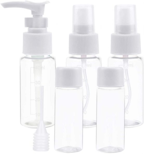 Travel Bottles Set, Plastic Spray Bottles for Liquids, Portable