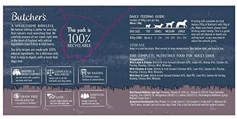 Butcher's Wet Dog Food Tin Cans Grain Free Recipes in Jelly 9.6kg (4 x 6 x 400g), Grain Free Tin, 9.6 kg (Pack of 1) - Image 3