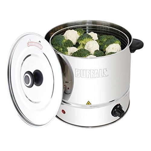 Buffalo Food Steamer Electric 6Ltr - Steaming Pot Cookware for Vegetables Meats, Dim Sum CL205, Silver, 305(H)x 400(W)x 335(D)mm - Image 2