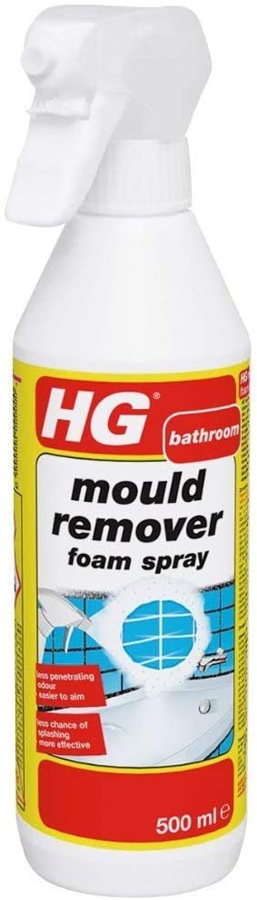 HG Mould Remover Foam Spray, Black Mould & Mildew Cleaner, Removes Stains - 500ml, Multicolore, 500 ml (Pack of 1)