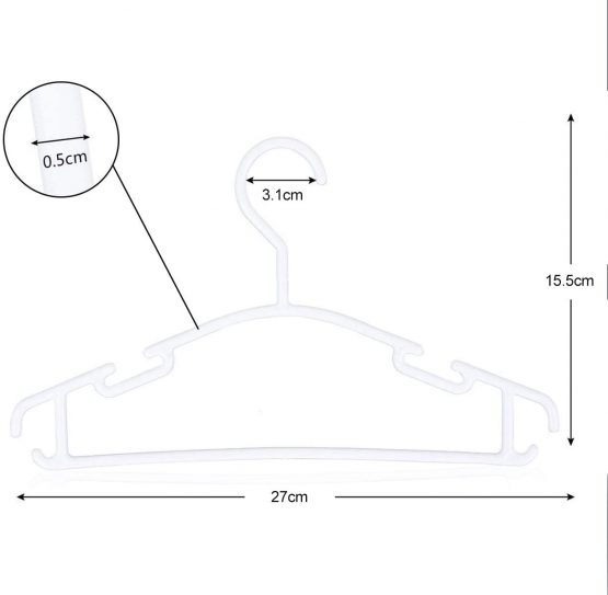 KEPLIN 36 Pack White Plastic Nursery Hangers, Nonslip Baby Coat Hangers, Space Saving Tubular Hangers, More Storage for Kids Children Clothes Dresses - Image 2