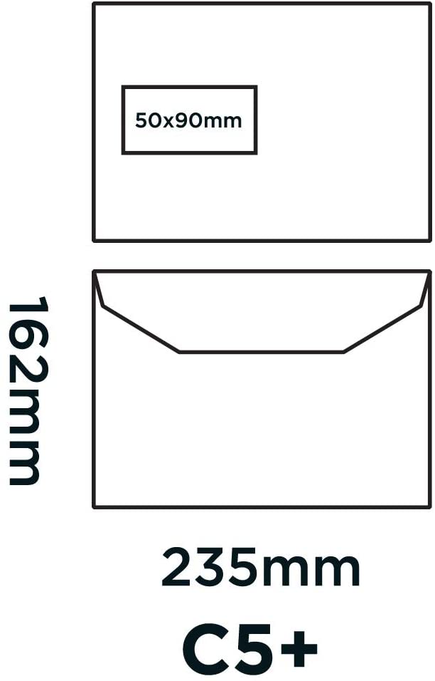 Blake Purely Everyday C5+ 162 x 235 mm 90 gsm Gummed Mailer CBC Window Envelopes (5802CBC) White - Pack of 500 - Image 2