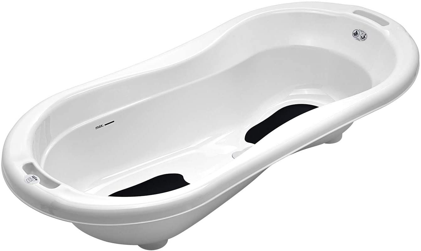 Rotho Babydesign TOP Xtra Large Bath Tub, With 2 AntiSlip Mats and Drain Plugs, Ideal for 2