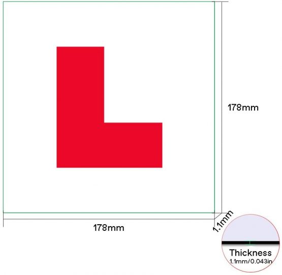 BEEWAY L Plates Fully Magnetic for Car Learning Driver - Extra Thick 1.0mm Strong Magnetic Back for Vehicles, Easy to Attach & Remove - 2 Pack - Image 3