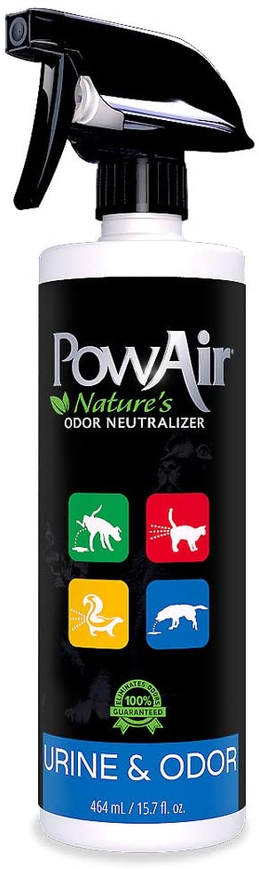 PowAir Urine and Odour Spray - Dual Action Enzymatic Formula - Eliminate Odours Including Cat and Dog Urine - 464ml