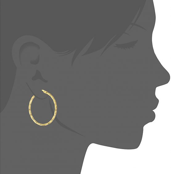Citerna Women 9 ct Yellow Gold Twisted Hoop Earrings - Image 3