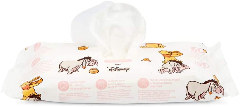 by Amazon Disney Baby Wipes, 99% Water, 720 Wipes, Unscented, 12 Pack of 60, 60 count (Pack of 12) - Image 4
