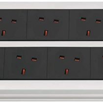 Brennenstuhl Premium-Duo-ALU-Line Technics Extension Socket with Safety Fuse Button and USB-Charger 2x6-way 3m H05VV-F 3G1.5 *GB*