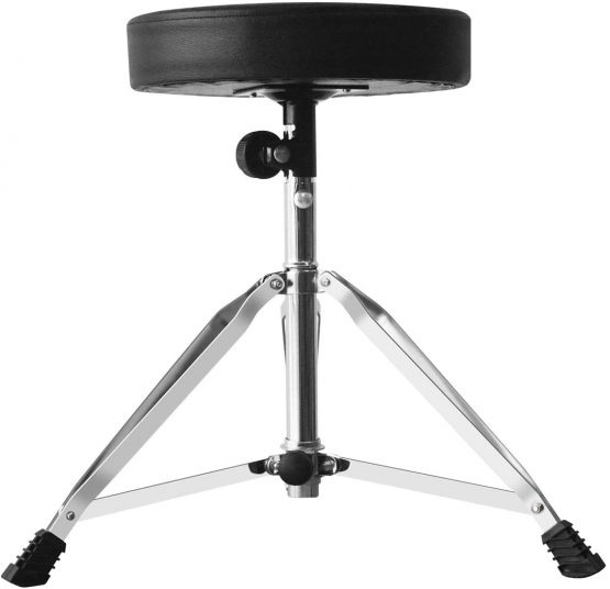 DoubleBlack Electric Drum Kit Stool Seat Adjustable Drumming Throne for