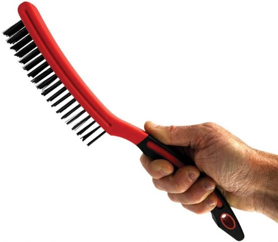 Wire Brush Twin Pack of Heavy Duty Steel Brush With Easy to Hold Plastic Handle, Wire Brushes for Cleaning Rust and Heavy Dirt - Image 4