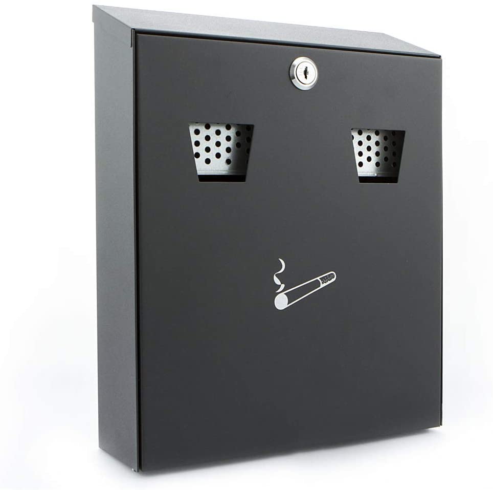Sterling CIG2BK 255 x 320 x 75 mm Powder Coated Cigarette Bin - Black