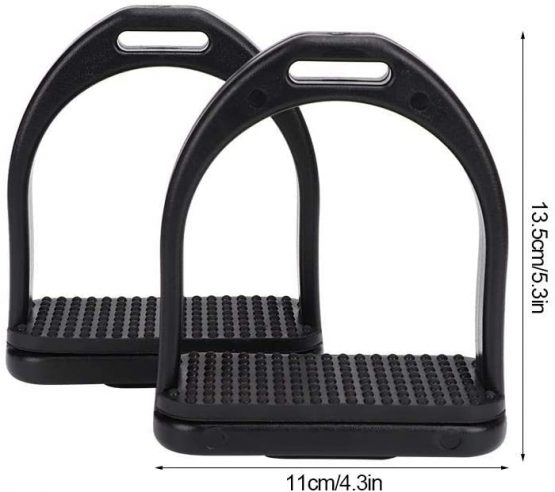 Pssopp 2PCS Horse Stirrup High Strength Horse Riding Stirrup Safety Stirrups Equestrian Stirrups Treads with Non-slip Rubber Pad (Small) - Image 3