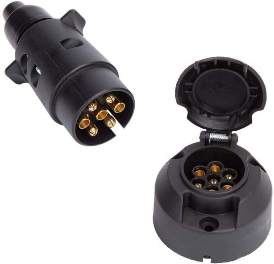 ETUKER 13 Pin Trailer Plug & 13 Pin Trailer Socket - 12V Waterproof Trailer Plug Socket Adapter 13 Pin Trailer Connector, for/Caravan/Trailer/Truck/RV/Boat/Trailer Accessories