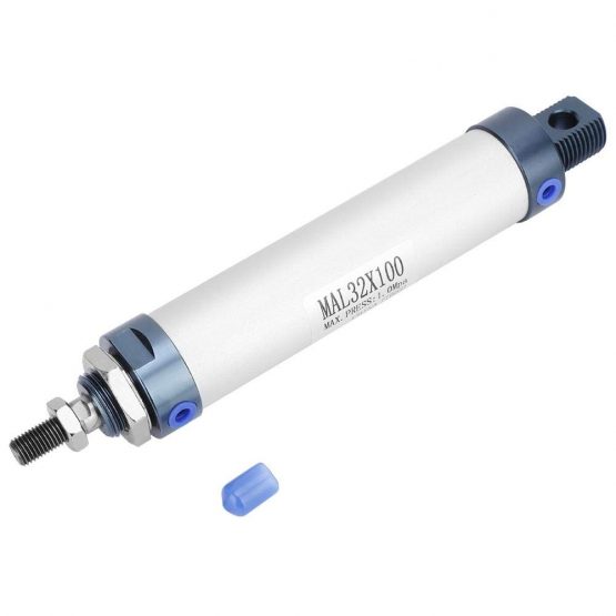 32mm Bore 25/50/75/100mm Stroke Mini Air Cylinder Aluminum Alloy Single Rod Double Acting Pneumatic Air Cylinder(100mm stroke) - Image 2