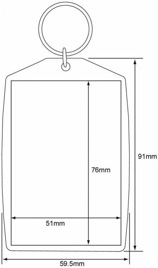 5 Jumbo Blank Photo Keyrings 76 x 51 mm Insert (3" x 2") 83721 - Image 2