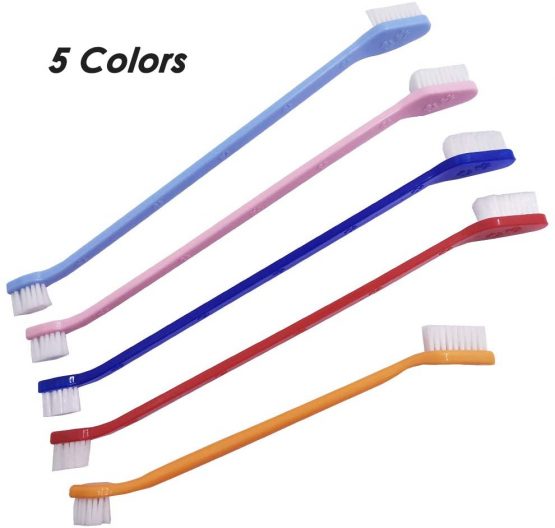 SourceTon Set of 15, Pet Toothbrush Set, 5 Dual Headed Toothbrush Dog Toothbrush and 10 Finger Toothbrush, for Dental Care of Dog & Cat - Image 3