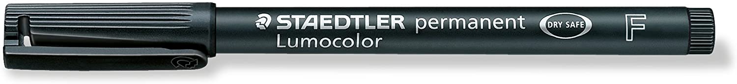 Staedtler Lumocolor Black Fine Permanent Marker Pens Pack of 5 Waterproof  Smudge Resistant Quick Dry CD DVD OHP 