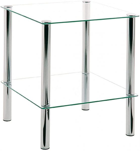 Haku Möbel 90238 Low Occasional Table - Steel Tubing/Tempered Glass - Chrome