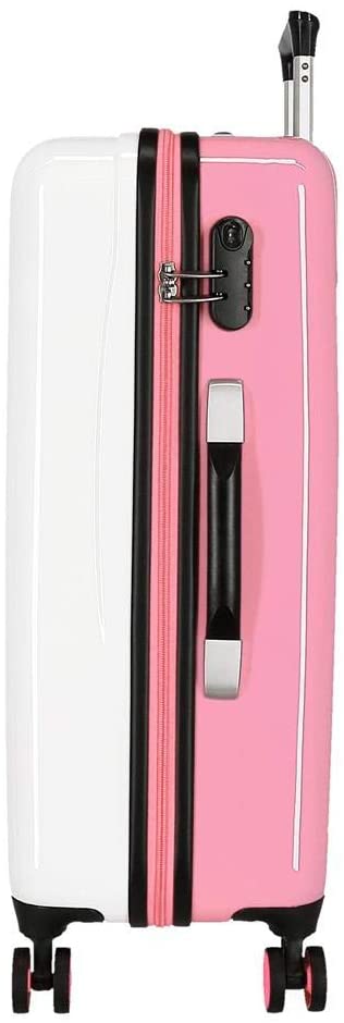 MOVOM Enso Be Happy Pink Medium Suitcase 45x68x26 cm Rigid ABS Combination Lock 70 Litre 3.7 kg 4 Double Wheels - Image 3