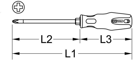 KS Tools 159.1029 Ergo+ Screwdriver, Phillips, Ph1 - Image 3