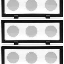 Skelang 3 Pack Coin Display Case, 3d Floating Frame Display Holder with 9 Coin Capsules, Coin Display Stand for Coin, Stamp, Jewelry, 23 × 9cm