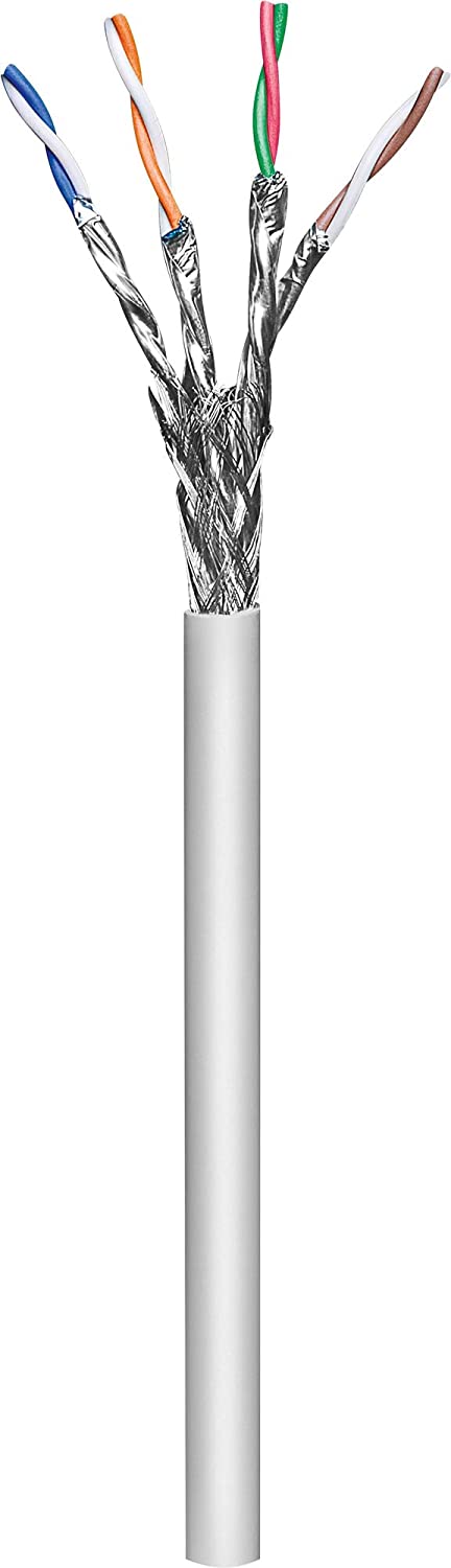 Intellinet Network Bulk Cat6a Cable, 23 AWG, Solid Wire, 100 m, Grey, Copper, S/FTP, LSZH, CPR-Dca Rated, Box