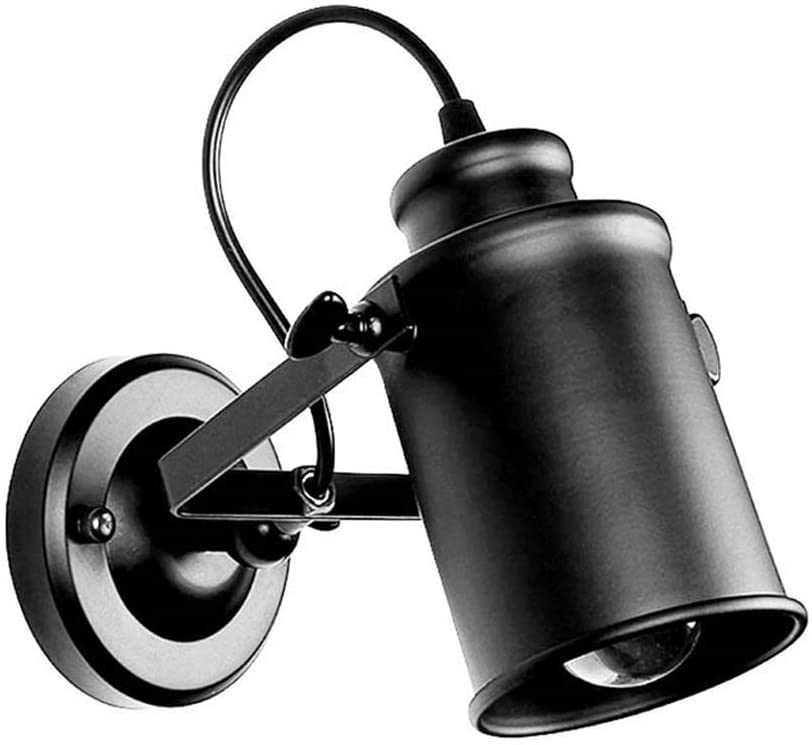 Comely Vintage Industrial Wall Light Black Retro LED Ceiling Spotlight Adjustable Wall Sconce Metal Edison Wall Lighting Night Spot Lights,Flush Mount Lamp E27 Bulb Base - Image 4