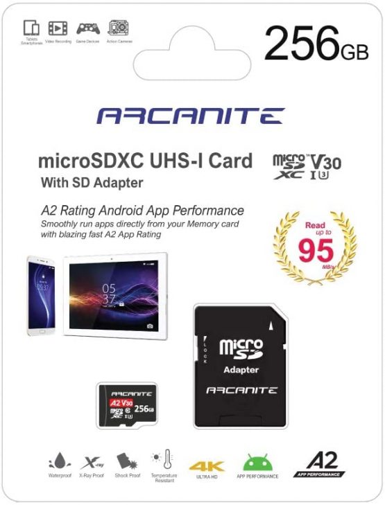 ARCANITE 256GB microSDXC Memory Card with Adapter - A2, UHS-I U3, V30, 4K, C10, Micro SD, Optimal read speeds up to 95 MB/s - Image 4