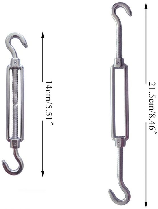 KINDPMA Sun Shade Sail Fixing Kit Heavy Duty Awning Attachment Set 304 Stainless Steel Sunshade Fixing Accessories for Garden Triangle Square Rectangle - Image 3