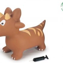 Jamara 460591 Bouncy Dino with Pump-Promotes Balance and Motor Skills, Animal Ears Support The Child, Robust and Durable, Easy to Clean, up to 50 kg, Brown