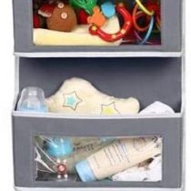AOIEORD Over Door Hanging Storage, 5 Pockets Fabric Foldable Hanging Organizer with Transparent Window Bin Door Storage For Toys, Wallets And Towels