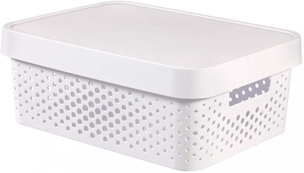 Curver 04753n2300 Infinity Dots White plastic storage box with lid 27