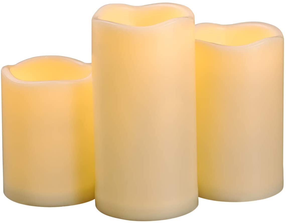3PCS 4" 5" 6" Waterproof LED Flameless Timer Candles