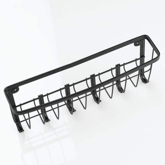 mDesign Mail Holder with Key Hooks - Modern and Practical Mail Basket with Key Storage - Mail Organiser Basket with Key Hanger - Matte Black - Image 3