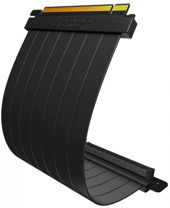 ASUS RS200 ROG Strix 240mm PCI-E x 16 Riser Cable with 90 Degree Adapter, Patented SafeSlot Design, EMI Shielding, Black - Image 2