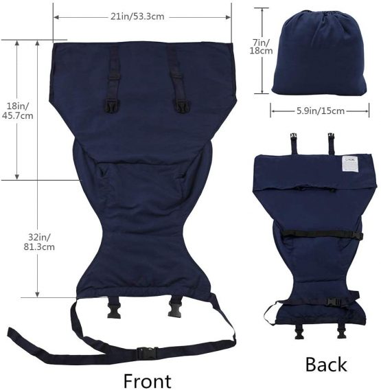Vine Easy Seat Portable Travel High Chair | Adjustable, Safety, Washable | Toddler High Chair Seat Cover | Convenient Cloth Travel High Chair Fits in Your Handbag (Dark Blue) - Image 3