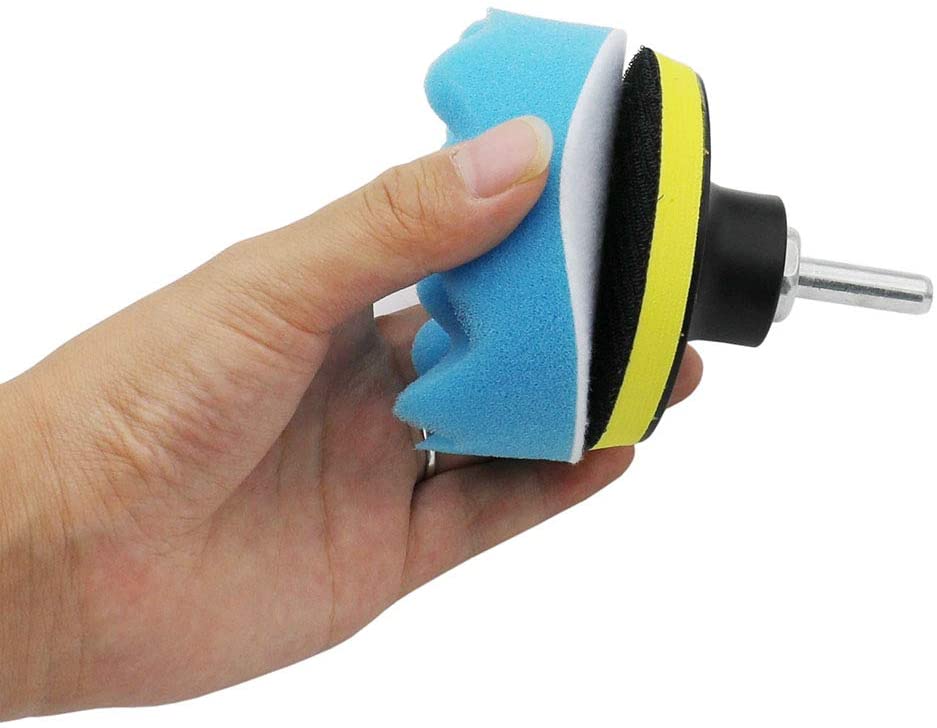 Raogoodcx 31Pcs Car Care Waxing Buffing Polishing Pads Sponge Kit Woolen Polishing Waxing Buffing Pads Kit with 2Pcs M10 Drill Adapter and 27Pcs Polishing Pads - Image 3