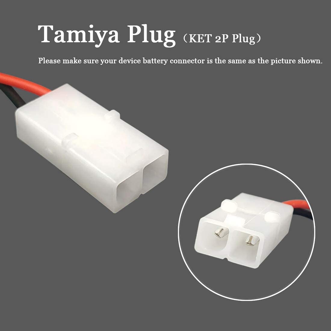Gecoty® Rechargeable 7.2 V 2400 mAh Ni-MH AA battery pack with KET 2P plug and charging cable - Image 4