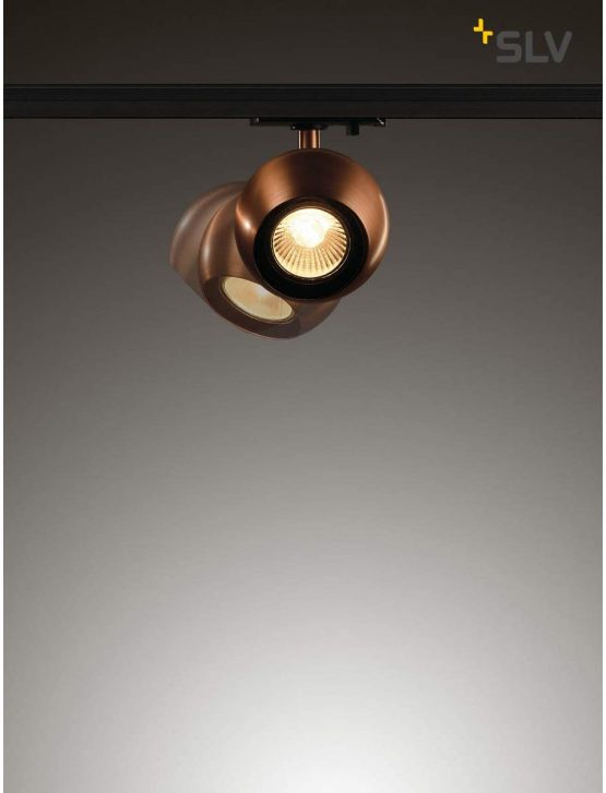 SLV 1-Phase 144019 Light Eye Spotlight, GU10, with Adapter, Copper - Image 2