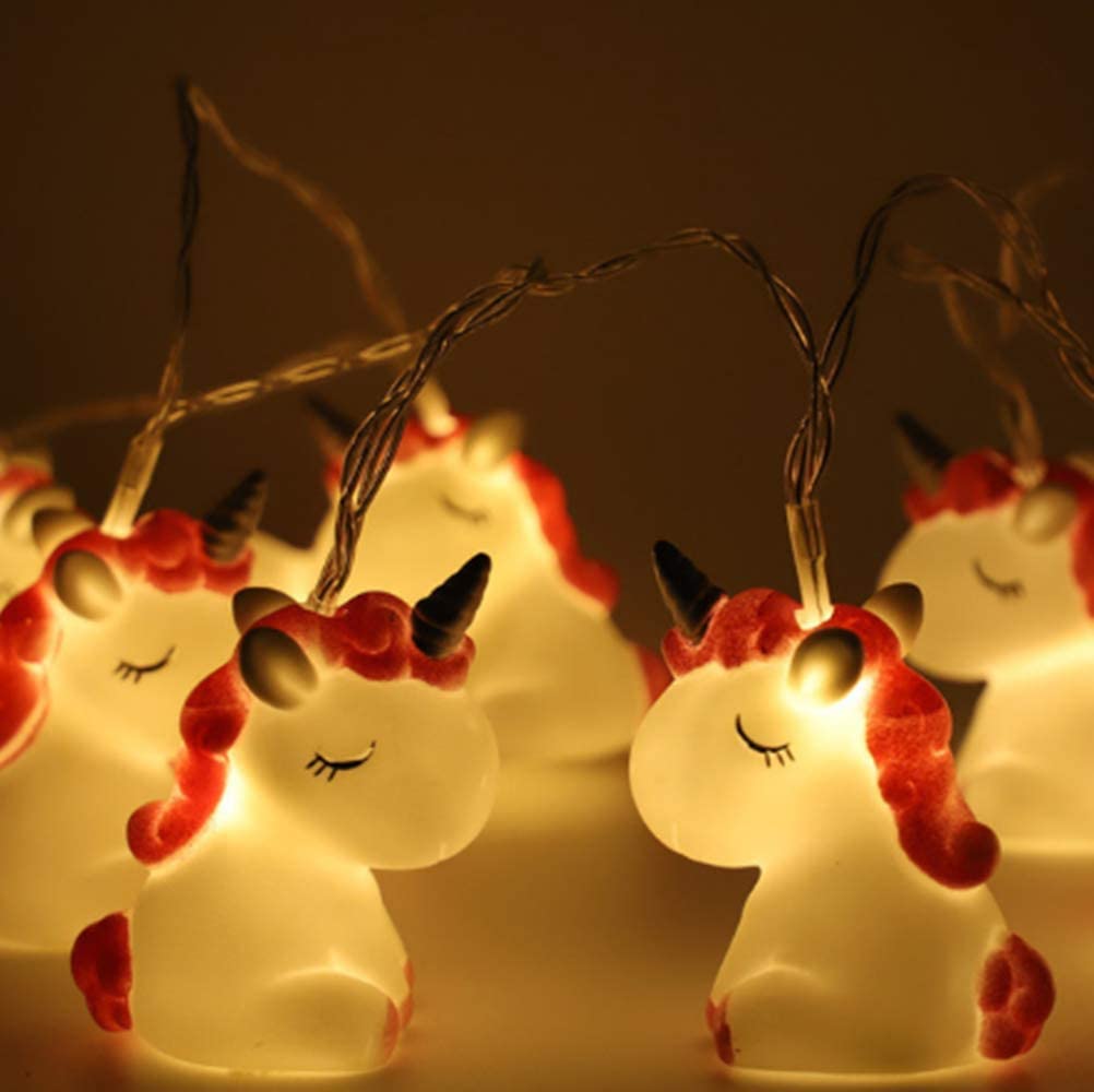 YQ-BEST Cute Animal Unicorn Shape 10 LED Fairy String Lights Battery Powered Night Light for Halloween Christmas Thanksgiving Tree Decorative Home Party Children Kids Bedroom Decoration - Image 2