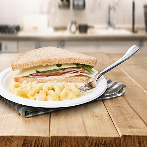 ecoserve tableware 50 Paper Plates White Bagasse Plates 7 Inch - Image 3