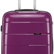 Kono Hard Shell 55cm Cabin Hand Luggage in TSA Lock 4 Wheeled Spinner Lightweight Polypropylene Suitcase with YKK Zipper (S (55cm - 38L), Purple)