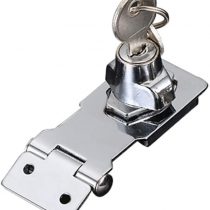 Keyed Locking Hasp, Tiberham Heavy Duty Hasp Staple with Integrated Lock, Self-Locking Door Clasp Gate Lock Shed Latch for Door Window Cabinet Pet Cage Crate Fitting Accessories