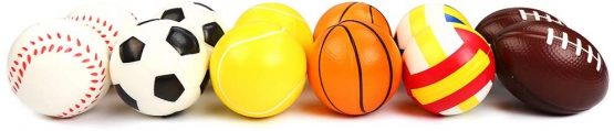 VEYLIN 12 Pieces Soft Foam Sponge Sports Balls Mini Foam Squeeze Balls Football Basketball Tennis Baseball Rugby and Volleyball for Kids - Image 4