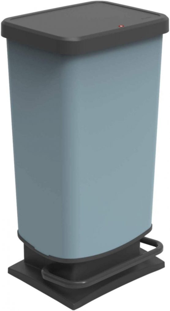 Rotho, Paso, Dustbin 40l with pedal and lid, Plastic (PP) BPA-free, blue, 40l (35,3 x 29,5 x 67,6 cm)