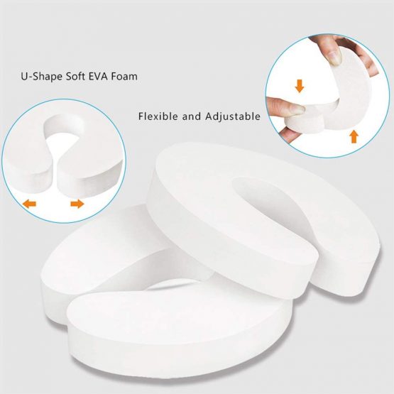 6pcs Baby Door Stopper White Foam Door Finger Guards Jammer for Child Safety Finger Protection - Image 4