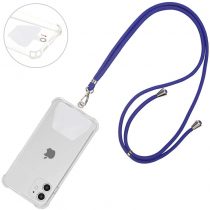 COCASES Crossbody Phone Lanyard Strap with Patch, Adjustable Nylon Neck Strap Necklace Phone Lasso Compatible with Most Smartphones (Blue)