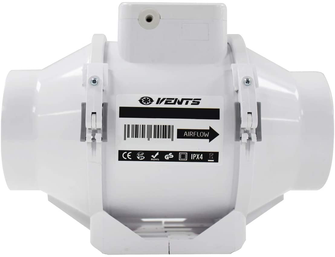 VENTS 100mm (4”) Inline Bathroom Extractor Fan with Run-On Timer - Quiet Loft-Mounted Ventilation for Showers Toilets & Damp Control - Image 4